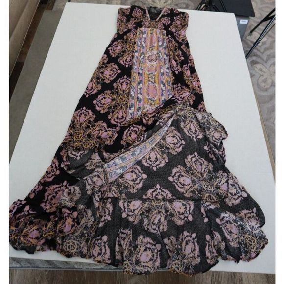 Free People OB1469383 Women's Sz M Black Combo That Moment Maxi Slip Dress $118+ - Picture 9 of 11